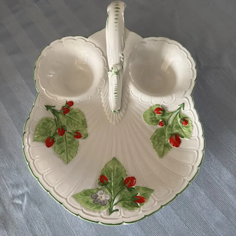 MOTTAHEDEH Design ITALY Porcelain Tray Strawberry Design